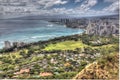 Amazing Scenic Downtown Honolulu and Waikiki Oahu Hawaii Royalty Free Stock Photo